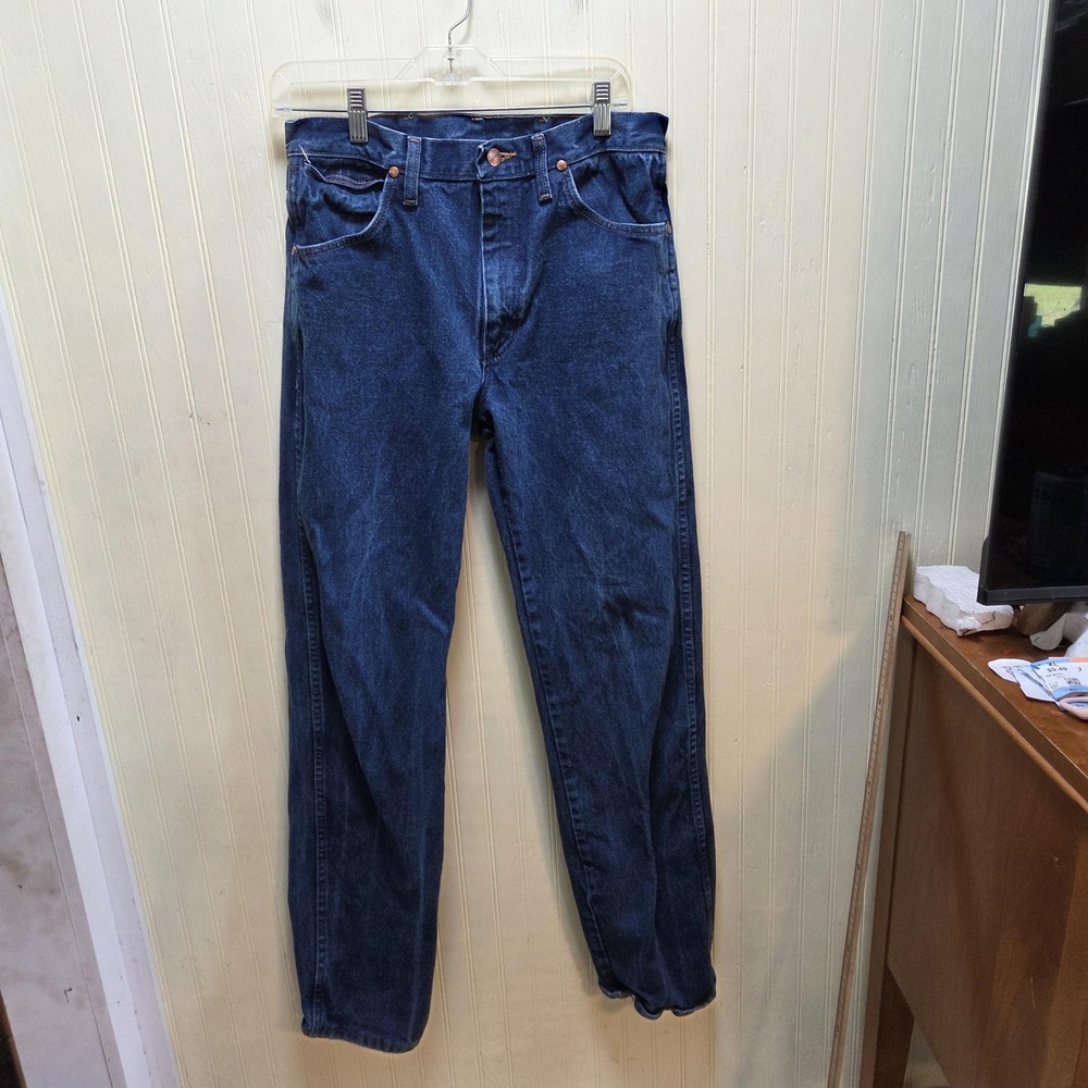 Wrangler Jeans Mens 30x34 Blue Regular Fit Straight Denim Pants Dark Wash